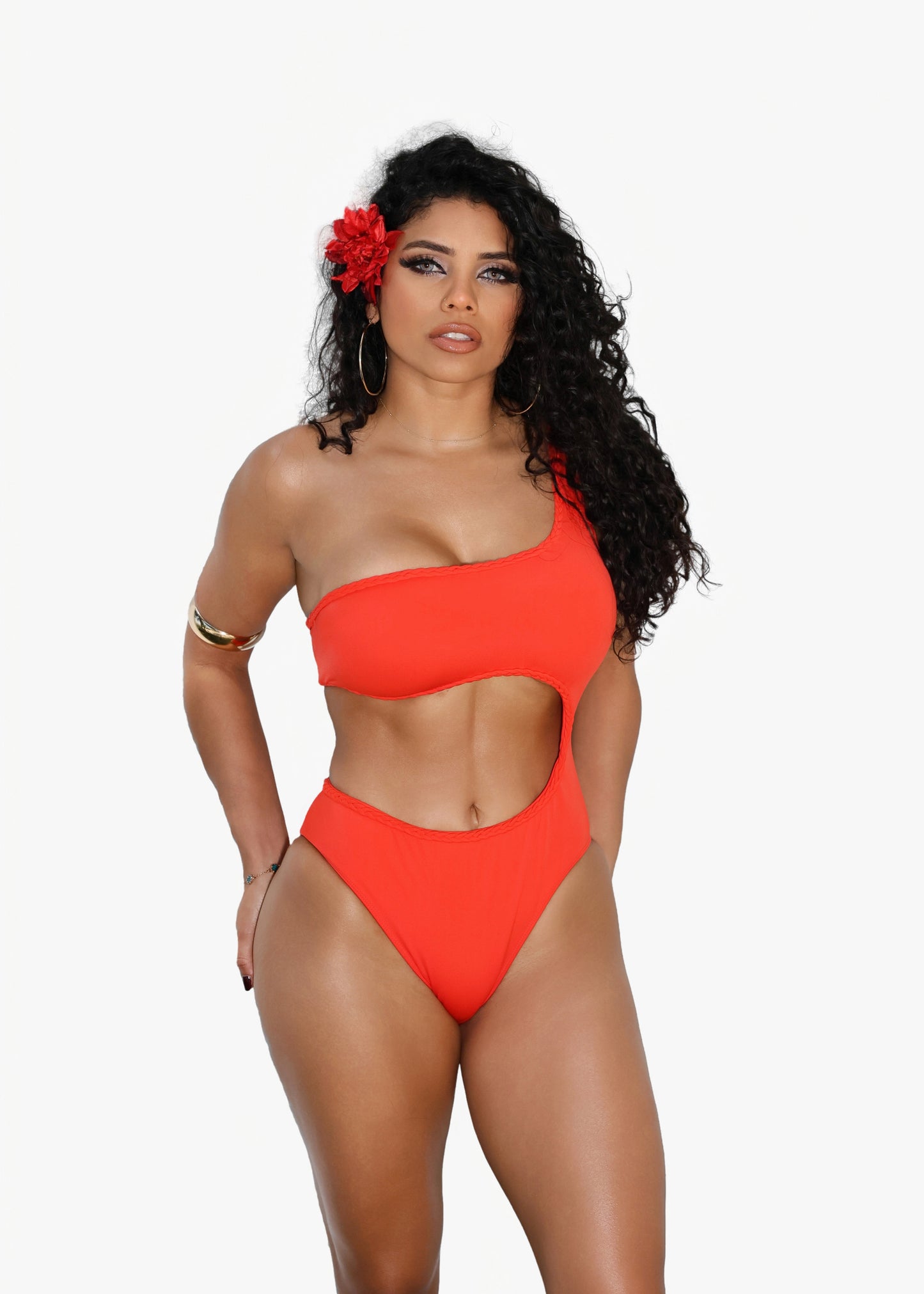 Grapefruit Signature Braid One-Piece Monokini