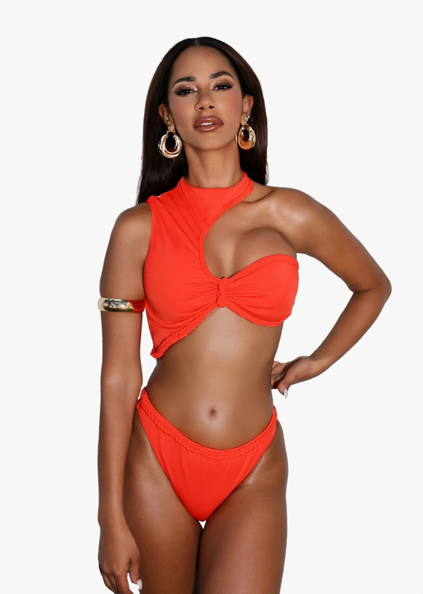 Grapefruit Signature Braided Turtleneck Bikini Set